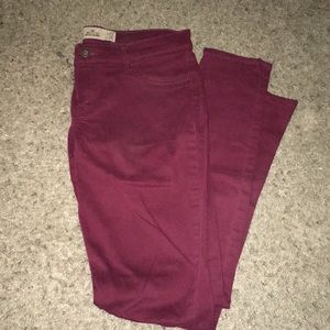 dark red jeans